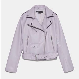 Brand New ZARA Faux Leather Jacket - Violet